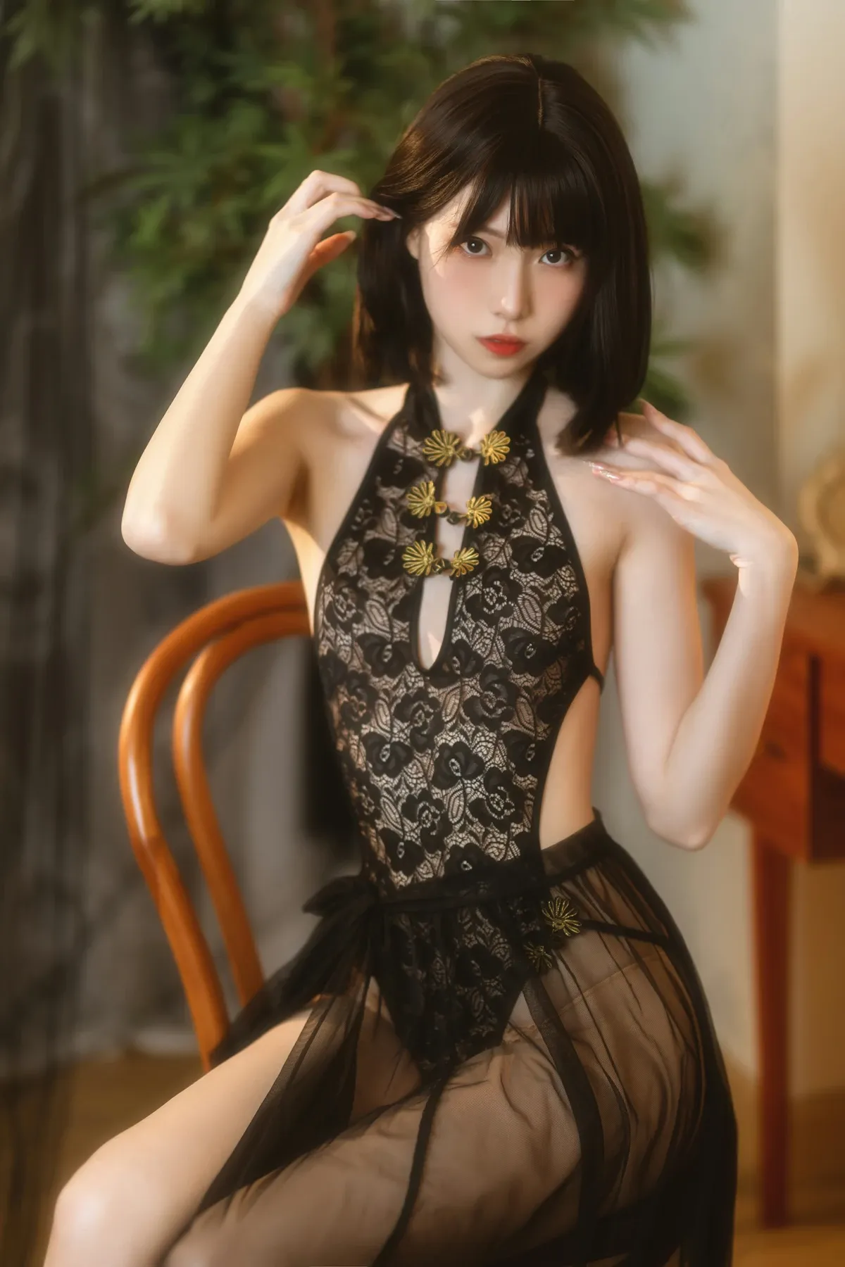 许岚LAN Cosplay 纯欲黑纱 P.6