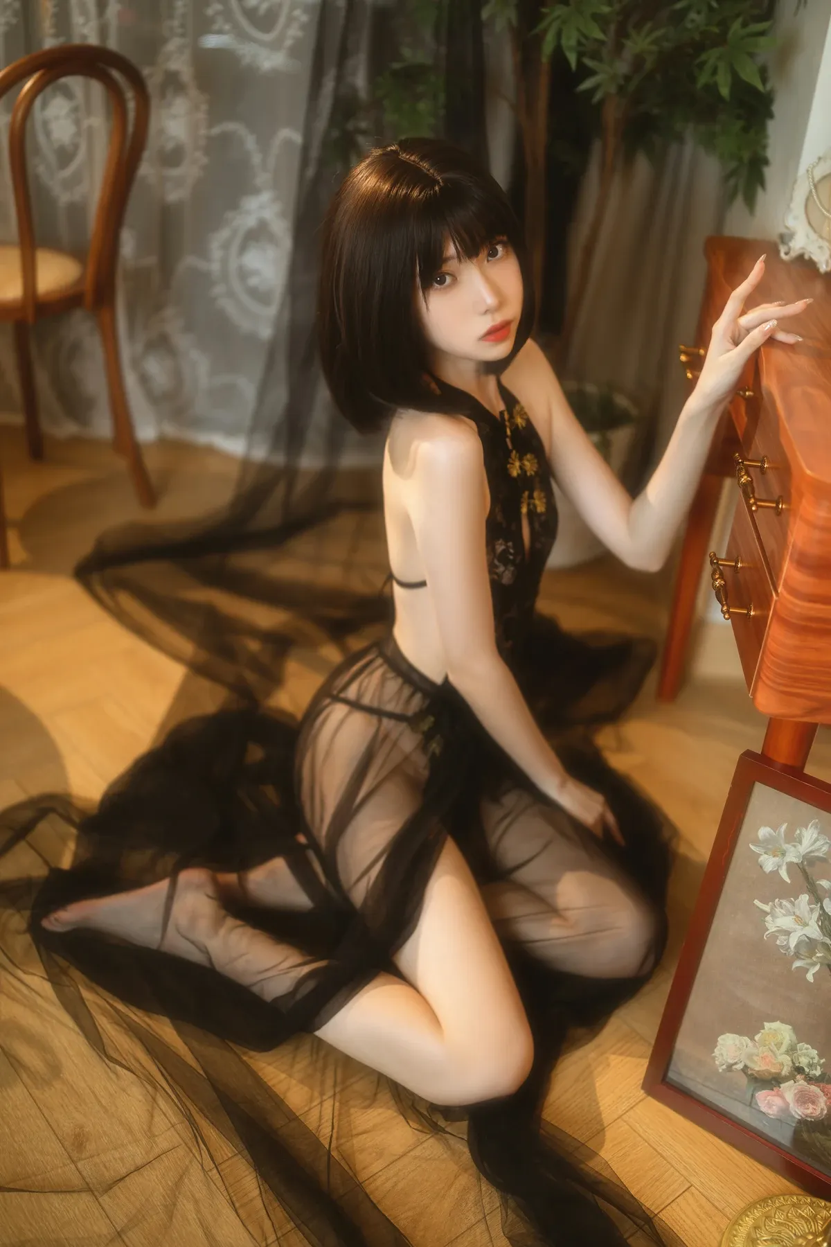 许岚LAN Cosplay 纯欲黑纱 P.2