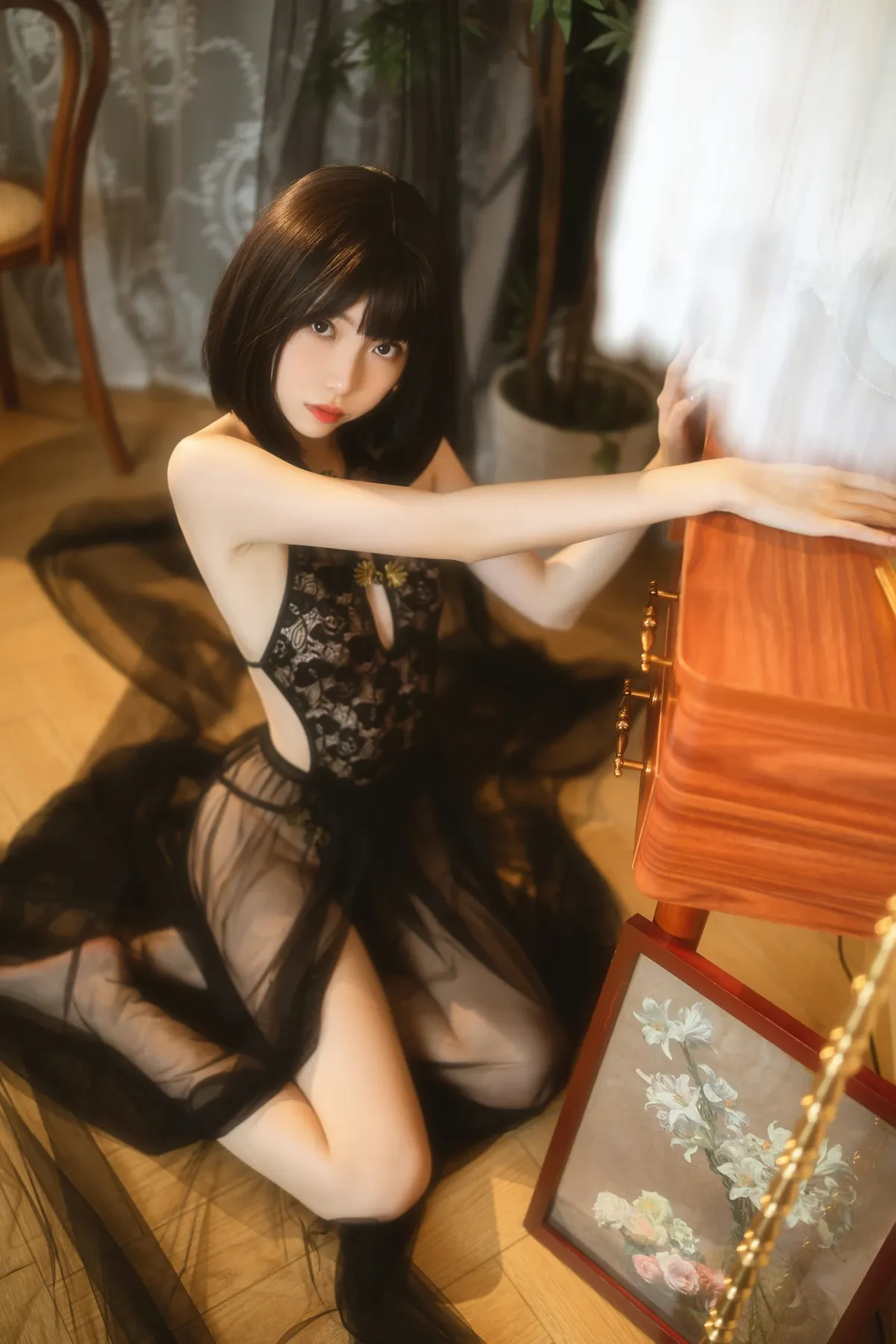 许岚LAN Cosplay 纯欲黑纱 P.2
