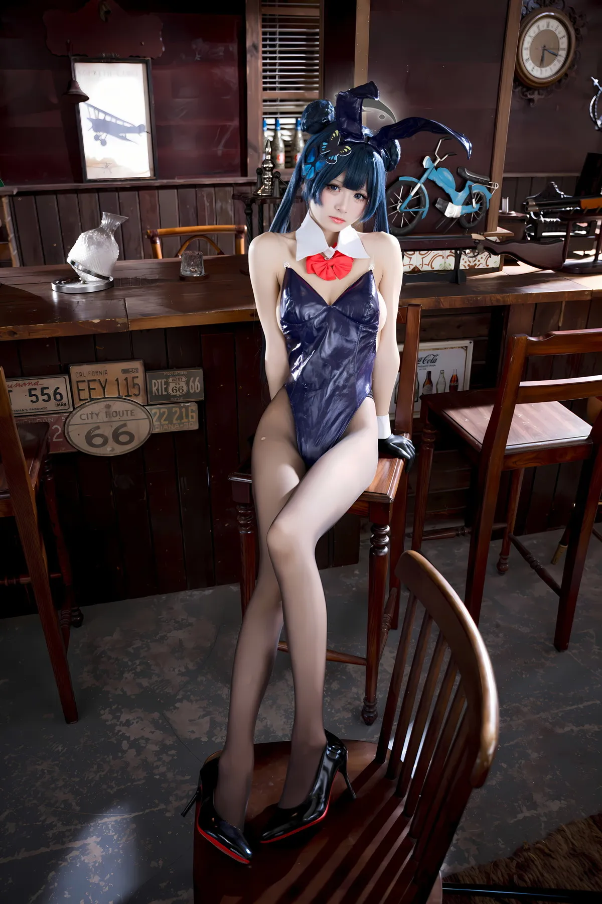 九柒喵 蔚蓝档案 兔女郎 龙华妃D Cosplay P.5