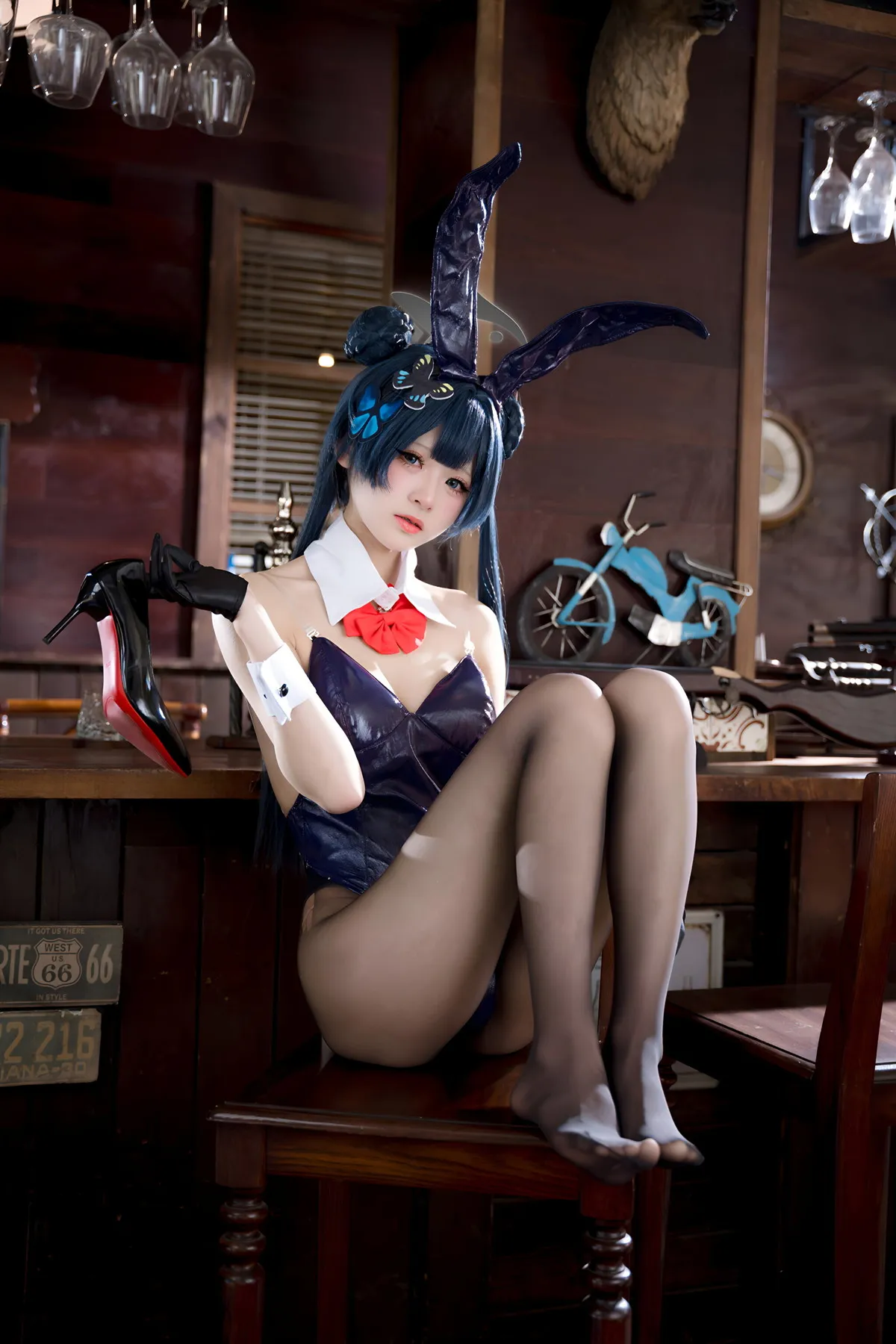九柒喵 蔚蓝档案 兔女郎 龙华妃D Cosplay P.5