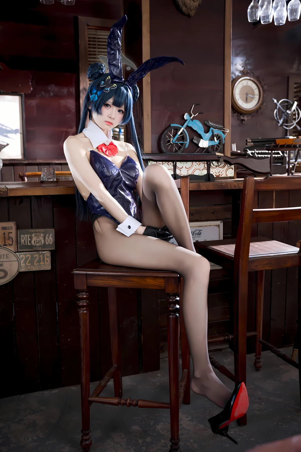 蔚蓝档案 龙华妃D 兔女郎 九柒喵 Cosplay P.10