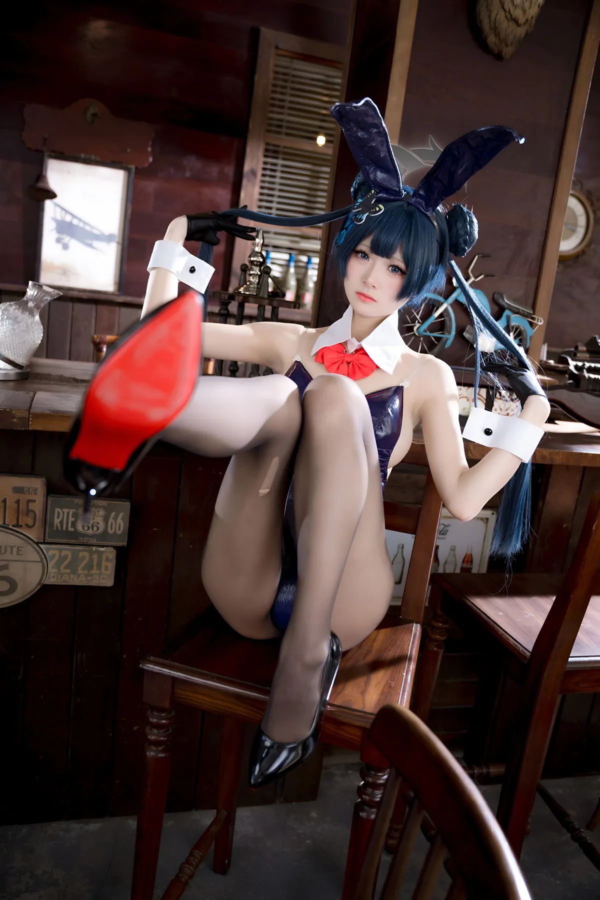 龙华妃D Cosplay 九柒喵 兔女郎 蔚蓝档案 P.1