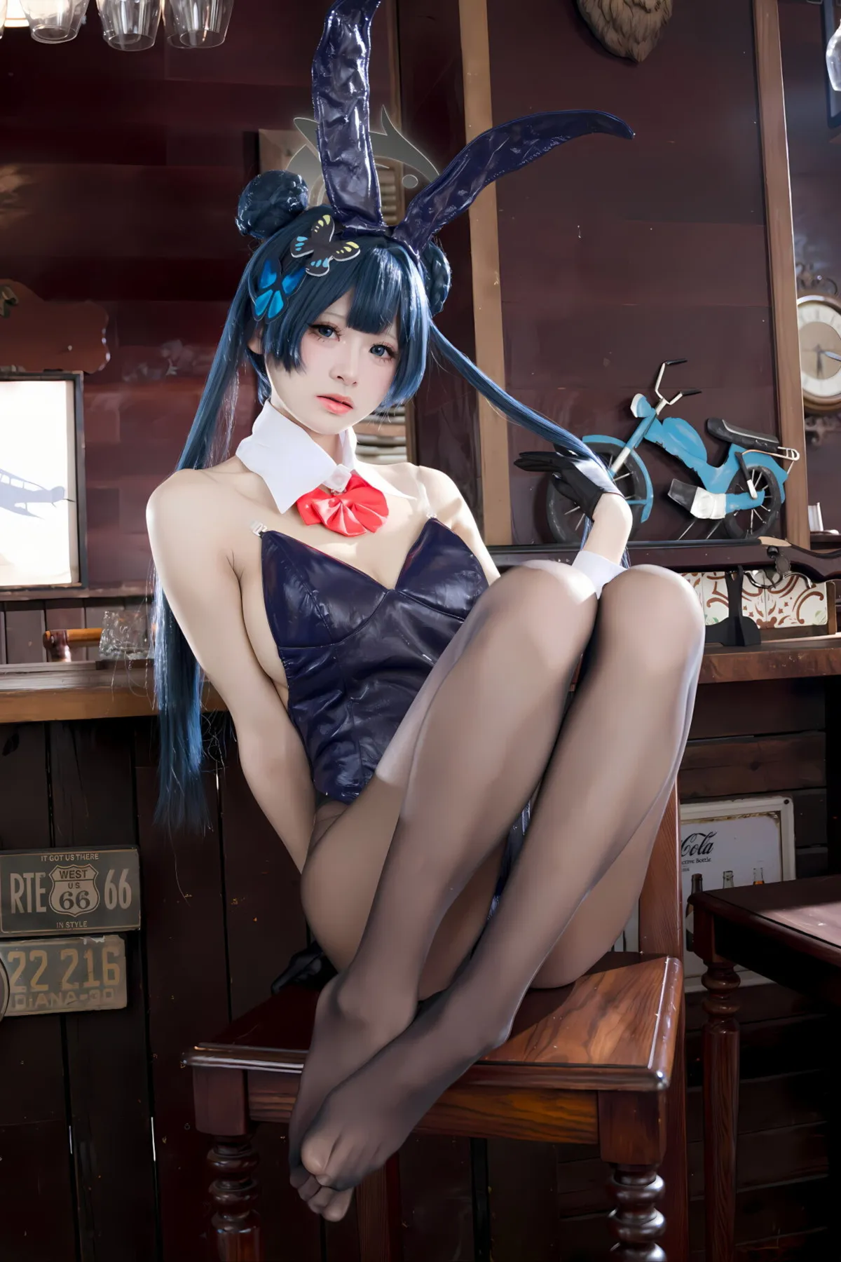 九柒喵 兔女郎 蔚蓝档案 Cosplay 龙华妃D P.4