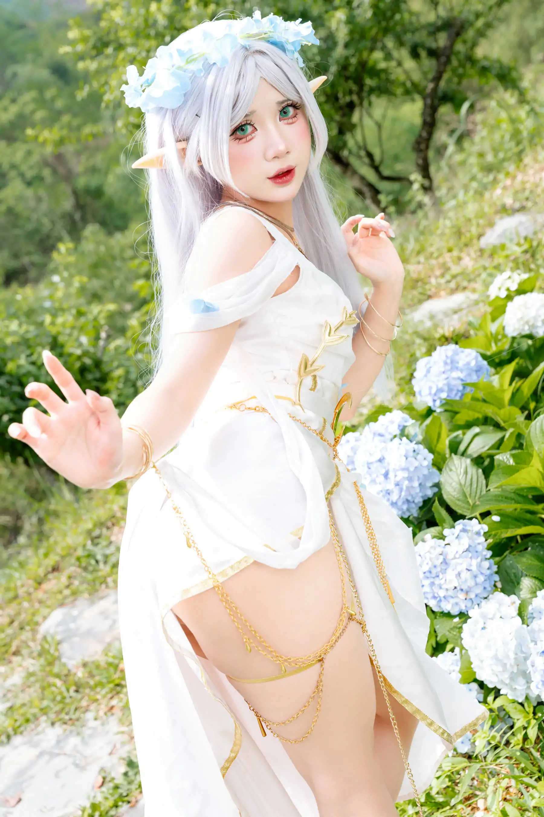 Blue Valley Dress(38P) Frieren PoppaChan cosplayer写真 P.7