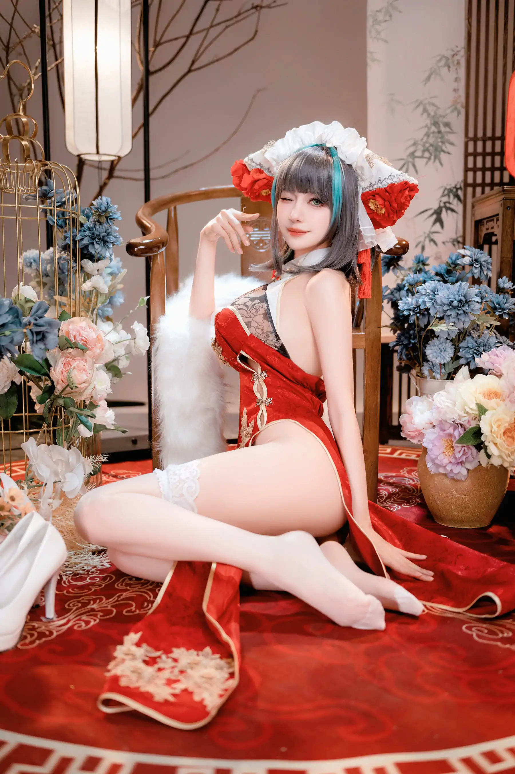 cosplayer写真 新年柴郡(16P) Shika小鹿鹿 碧蓝航线 P.1