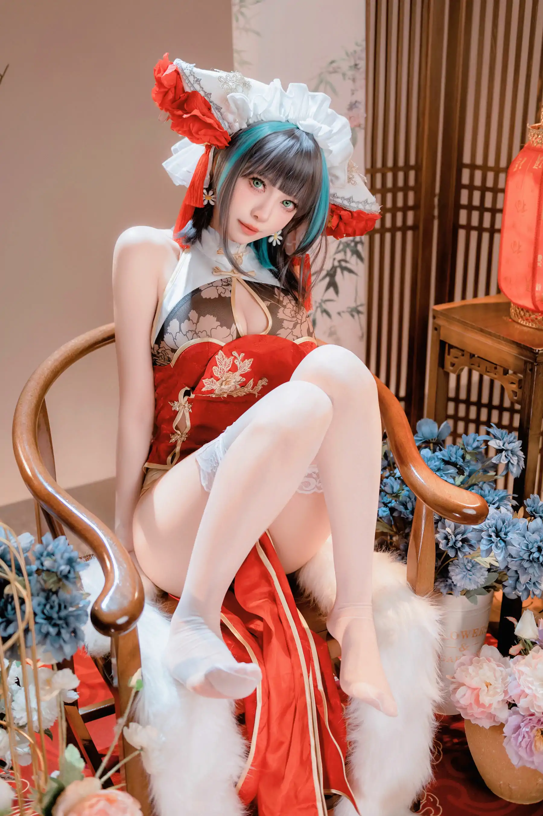 Shika小鹿鹿 新年柴郡(16P) 碧蓝航线 cosplayer写真 P.2