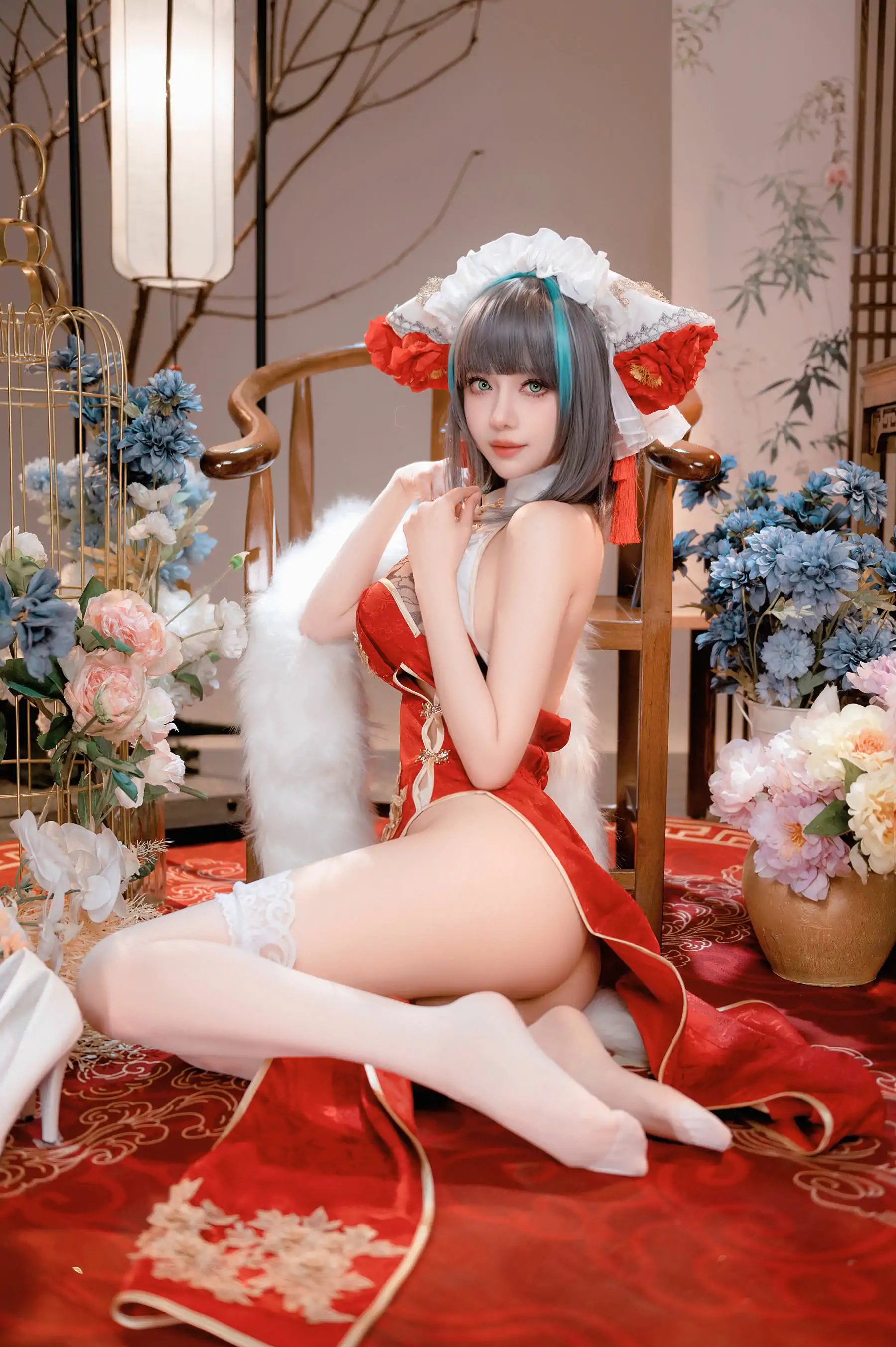Shika小鹿鹿 新年柴郡(16P) 碧蓝航线 cosplayer写真 P.2
