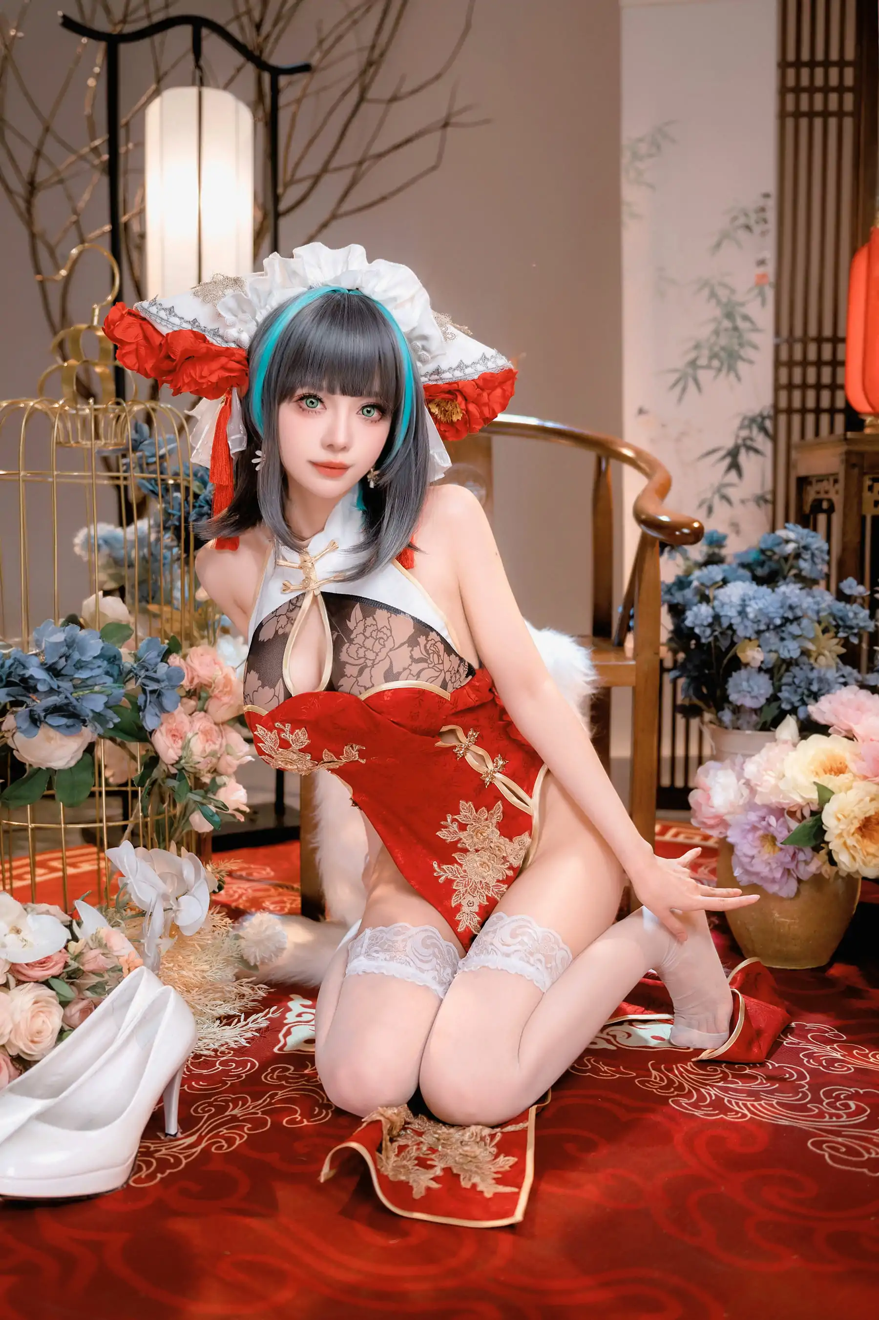Shika小鹿鹿 cosplayer写真 新年柴郡(16P) 碧蓝航线 P.4